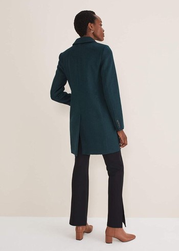 Phase Eight Lydia Forest Wool Smart Coats Navy Canada | DNHJGA-648